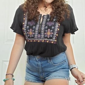 american eagle embroidered top